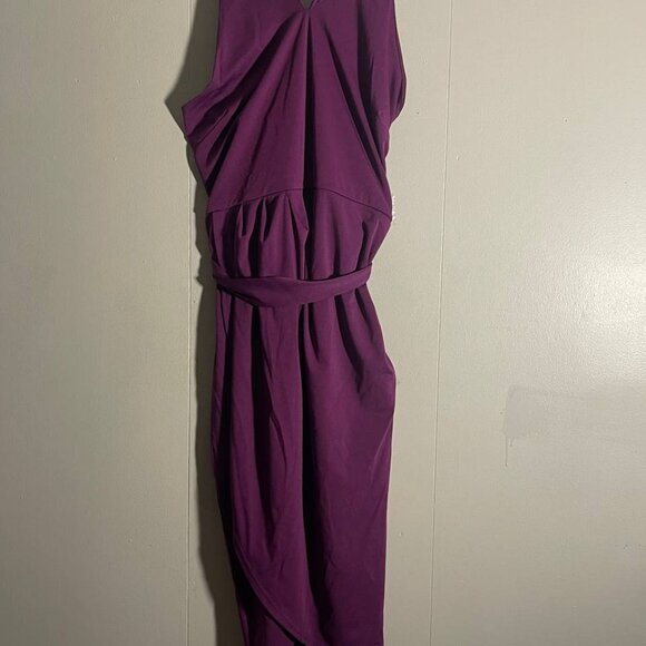 Hanna Nikole wine faux-wrap elastic waist dress 20W - Picture 11 of 11
